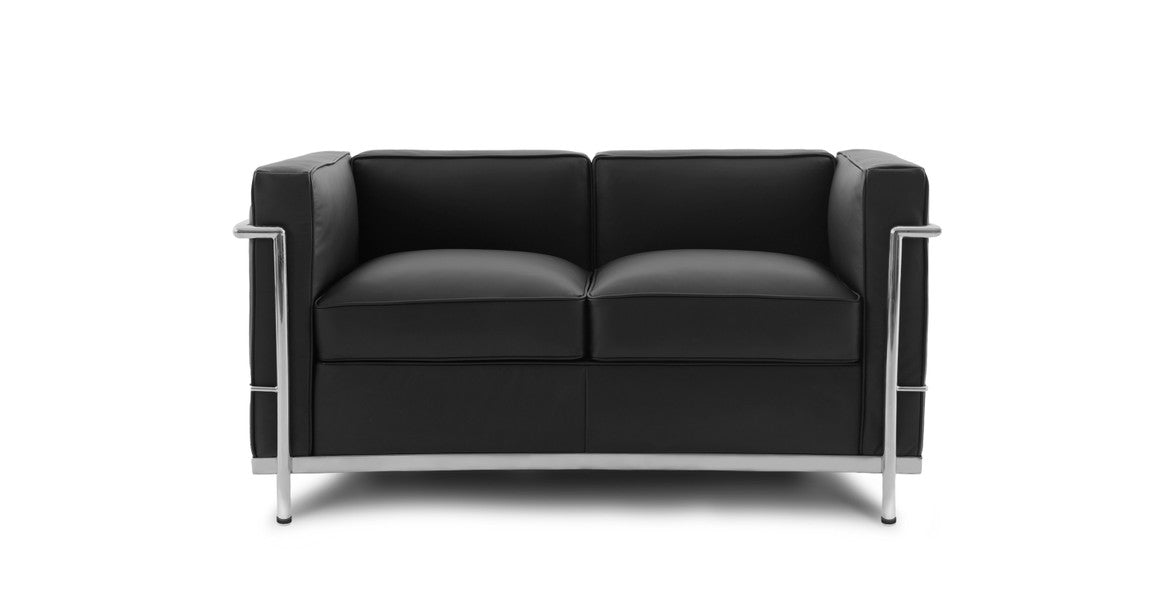 Cubist Sleek Loveseat, Aniline Leather