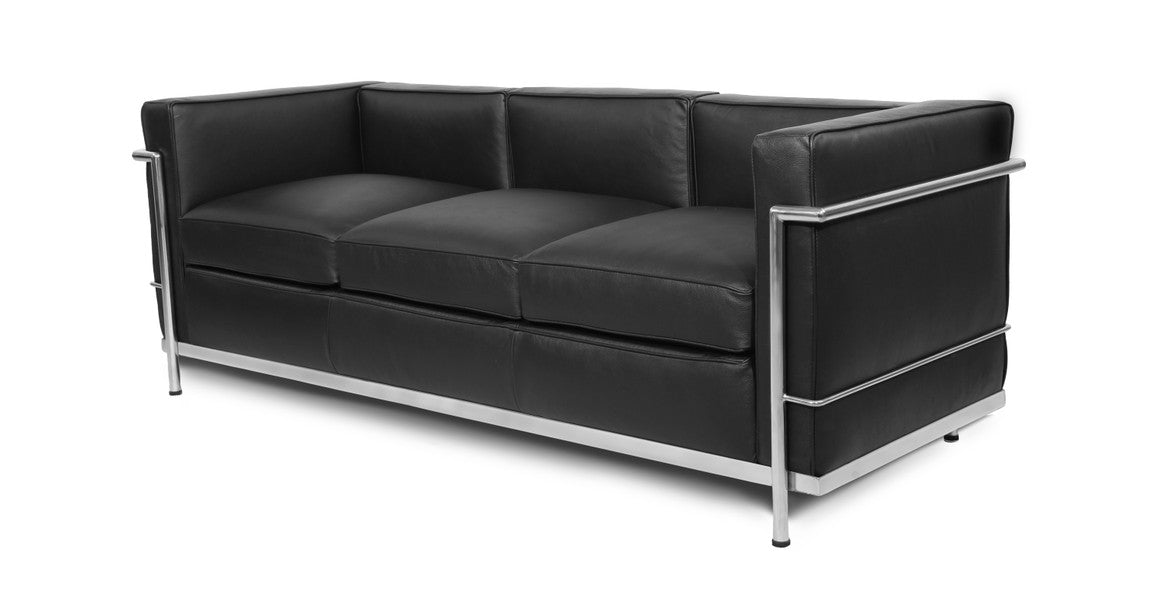 Cubist Sleek Sofa, Aniline Leather, 3 Seater