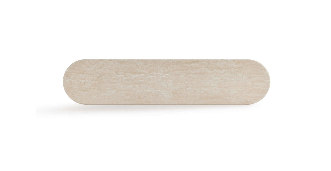 Colonna Fluted Long Travertine Console Table