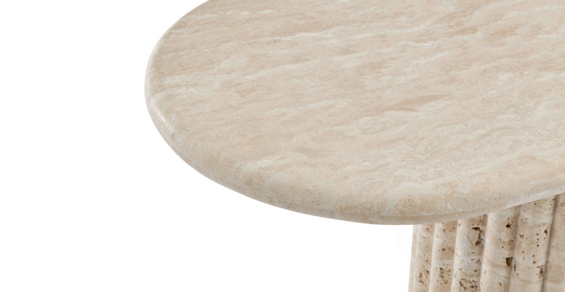 Colonna Fluted Long Travertine Console Table