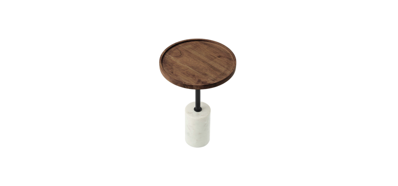 Amina Round Acacia Wood Side Table