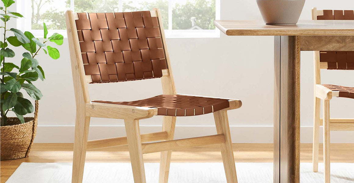 Saoirse Faux Leather Wood Dining Side Chair - Set of 2