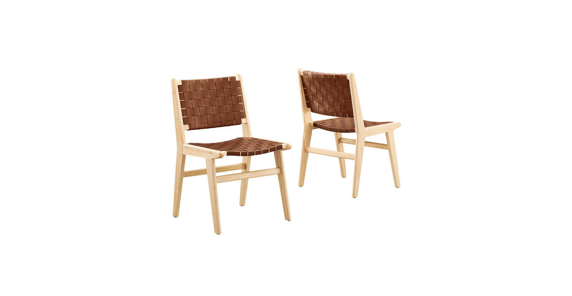 Saoirse Faux Leather Wood Dining Side Chair - Set of 2