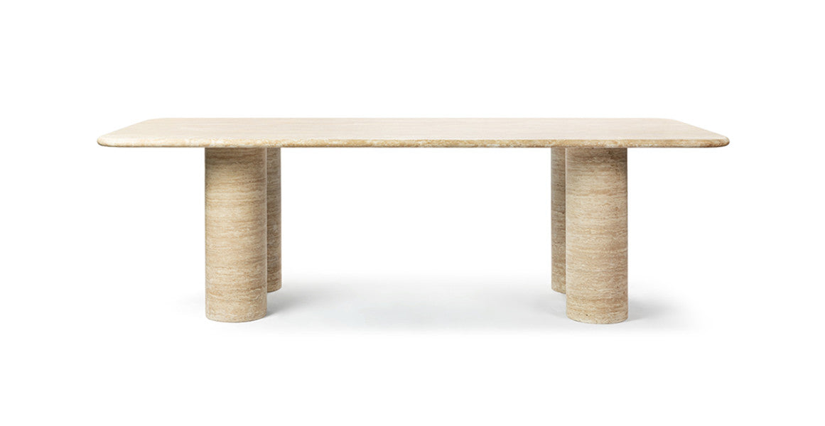 Alfio Rectangle Travertine Dining Table