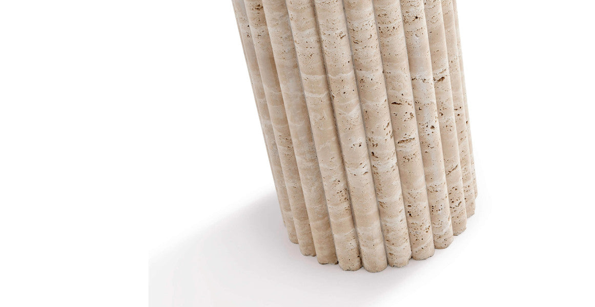 Colonna Fluted Long Travertine Console Table
