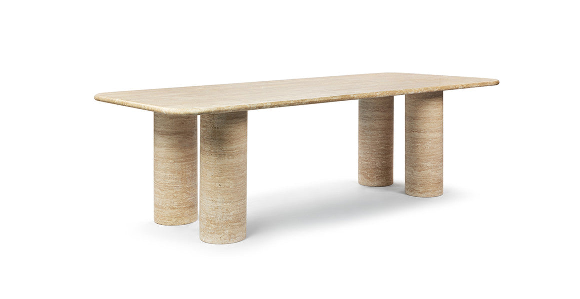 Alfio Rectangle Travertine Dining Table