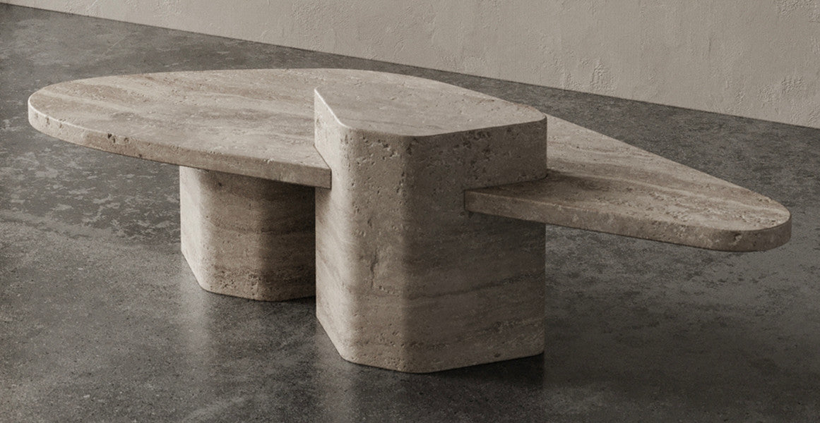 Roman Travertine Puzzle Coffee Table