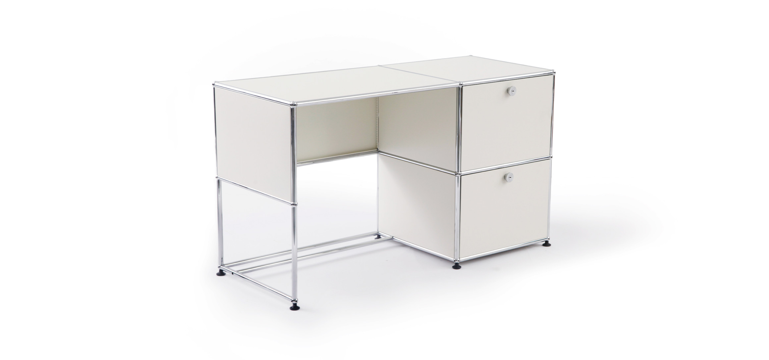 Modern Storage Desk Unit, White