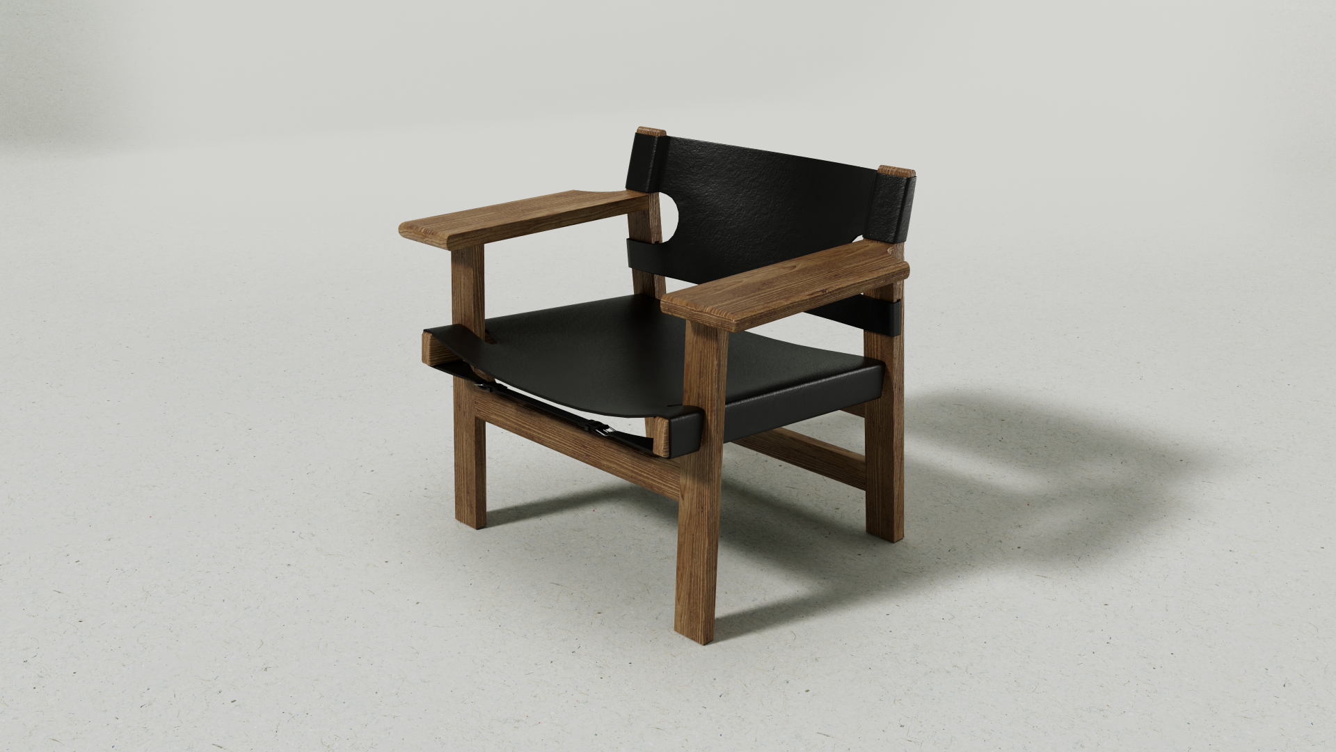 Atlas Armchair, Black Leather