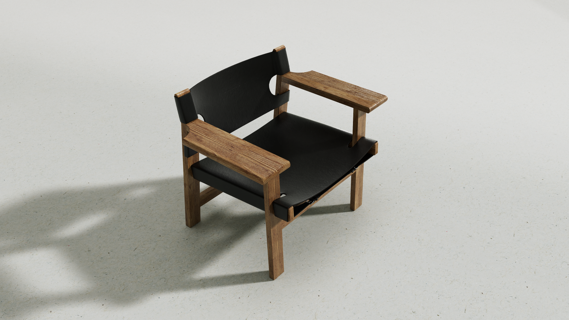 Atlas Armchair, Black Leather