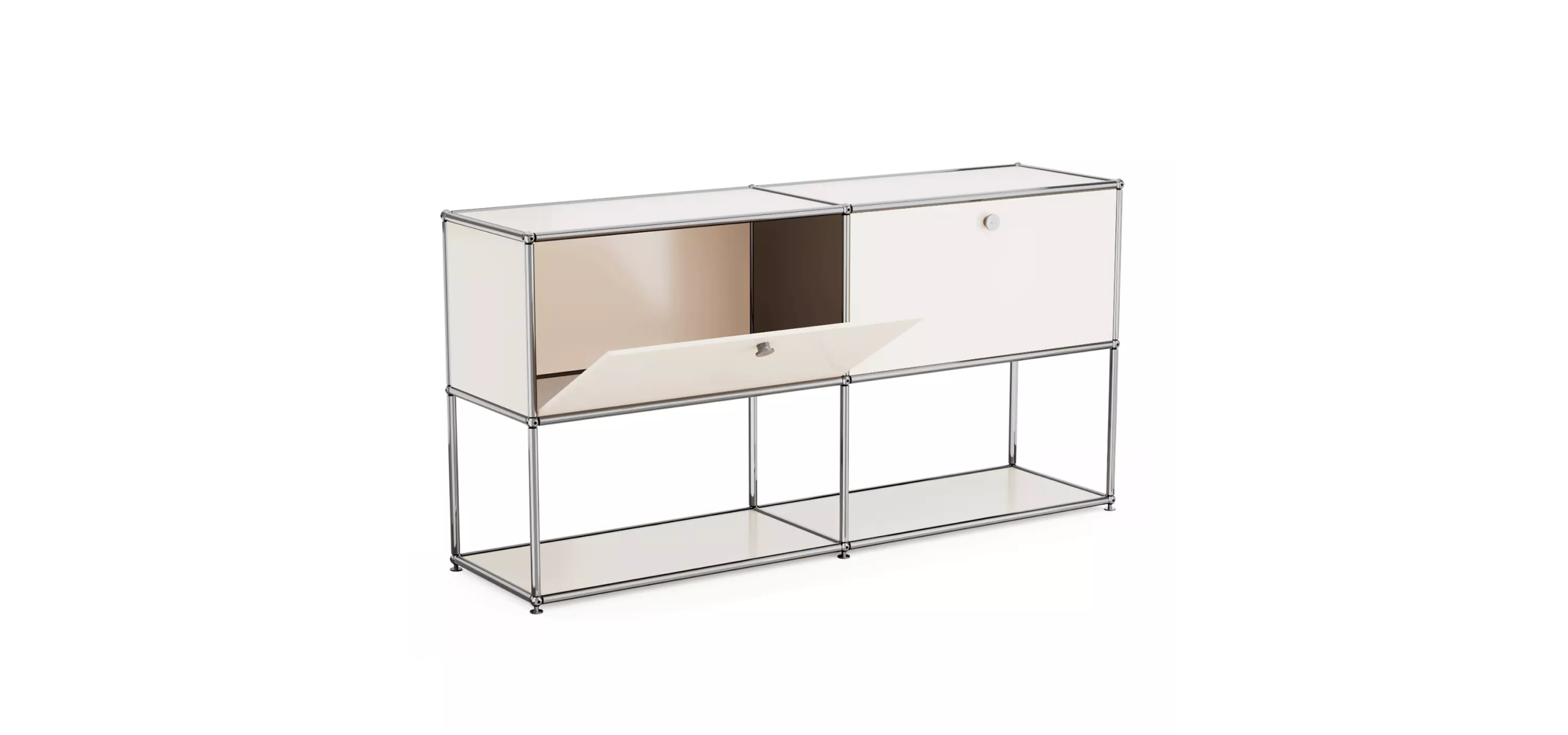 Moduline Credenza 2 Sections, White