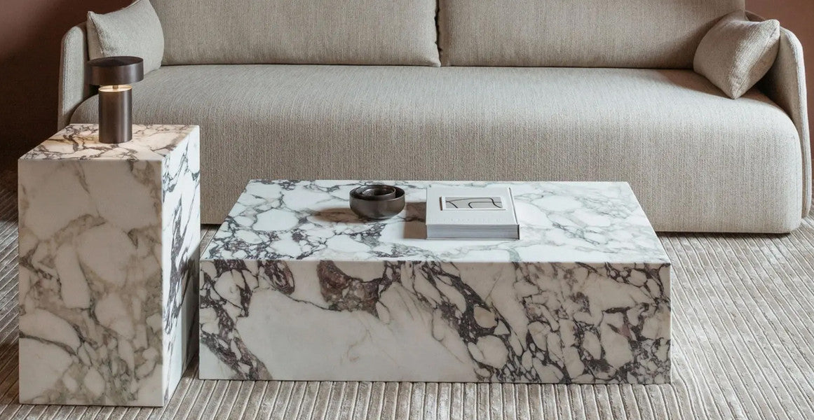 Copenhagen Marble Plinth Block Tall End Table