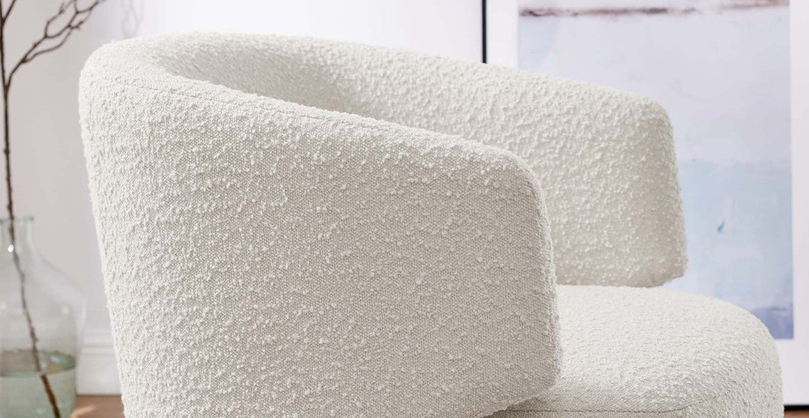 Celestia Boucle Fabric Swivel Chair
